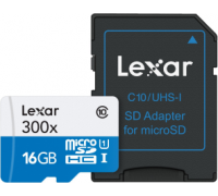 Lexar 300x MicroSDHC 16 GB Class 10 UHS-I / U1 Card (LSDMI16GBB1EU300A)
