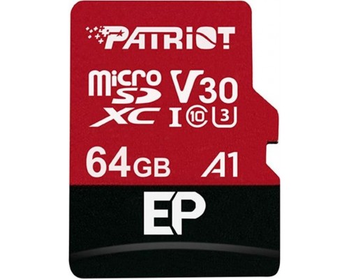 Patriot EP Pro MicroSDXC 64 GB Class 10 UHS-I / U3 A1 V30 card (PEF64GEP31MCX)