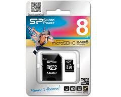 Silicon Power MicroSDHC 8 GB Class 10 Card (SP008GBSTH010V10-SP)