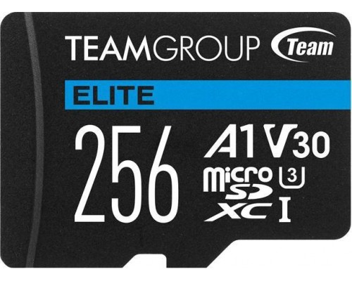 Team Group Elite MicroSDXC 256GB Class 10 UHS-I / U3 A1 V30 Card (TEAUSDX256GIV30A103)