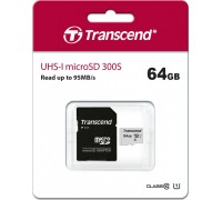 Transcend 300S MicroSDXC 64GB Class 10 UHS-I / U1 V30 Card (TS64GUSD300S-A)