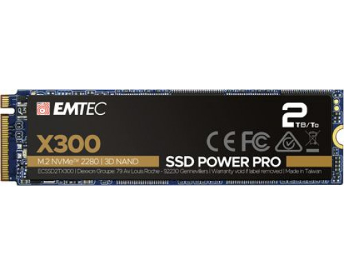 SSD Emtec X300 Power Pro 2TB M.2 2280 PCI-E x4 Gen3 NVMe (ECSSD2TX300)