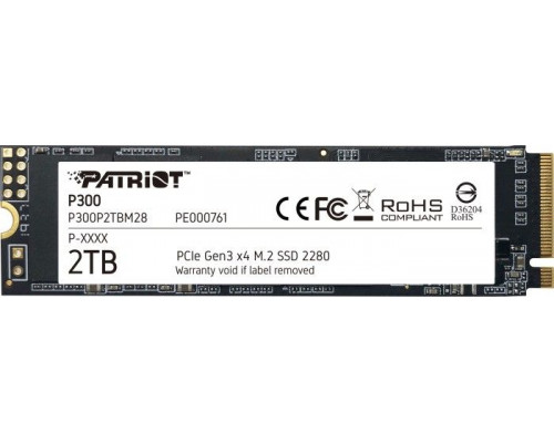 SSD Patriot P300 2TB M.2 2280 PCI-E x4 Gen3 NVMe (P300P2TBM28)