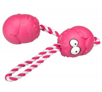 Suņu rotaļlieta EBI Coockoo Bumpies toy + Rope Rose Strawberry XL> 27kg 13x10x8.8cm