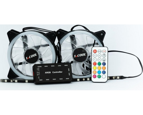 Aura Rainbow 2 2-pack fan + LED strip + Controller + Remote control (KIT-AURA-RAINBOW-ARGB2)